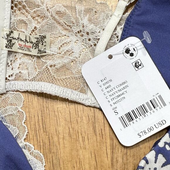 Free People Intimately Party Crasher Lace Midi Slip, Blue Floral Slip Dress $78 - Picture 11 of 16